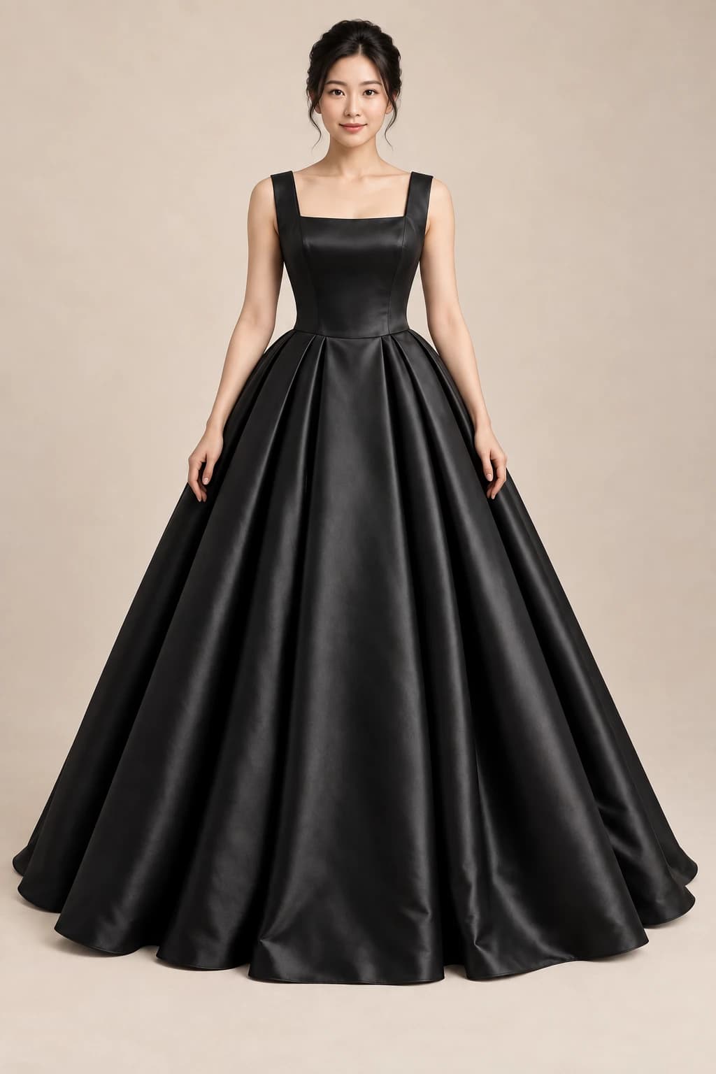Strappy Satin Ball gown Wedding Dress