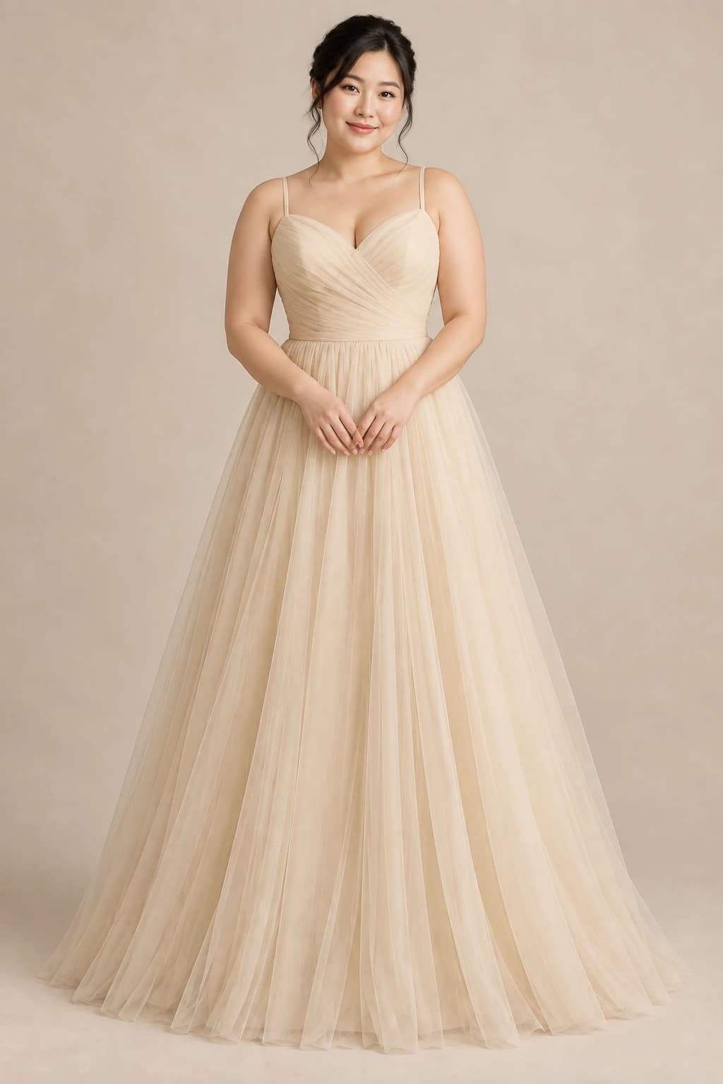Strappy Tulle A-line Wedding Dress
