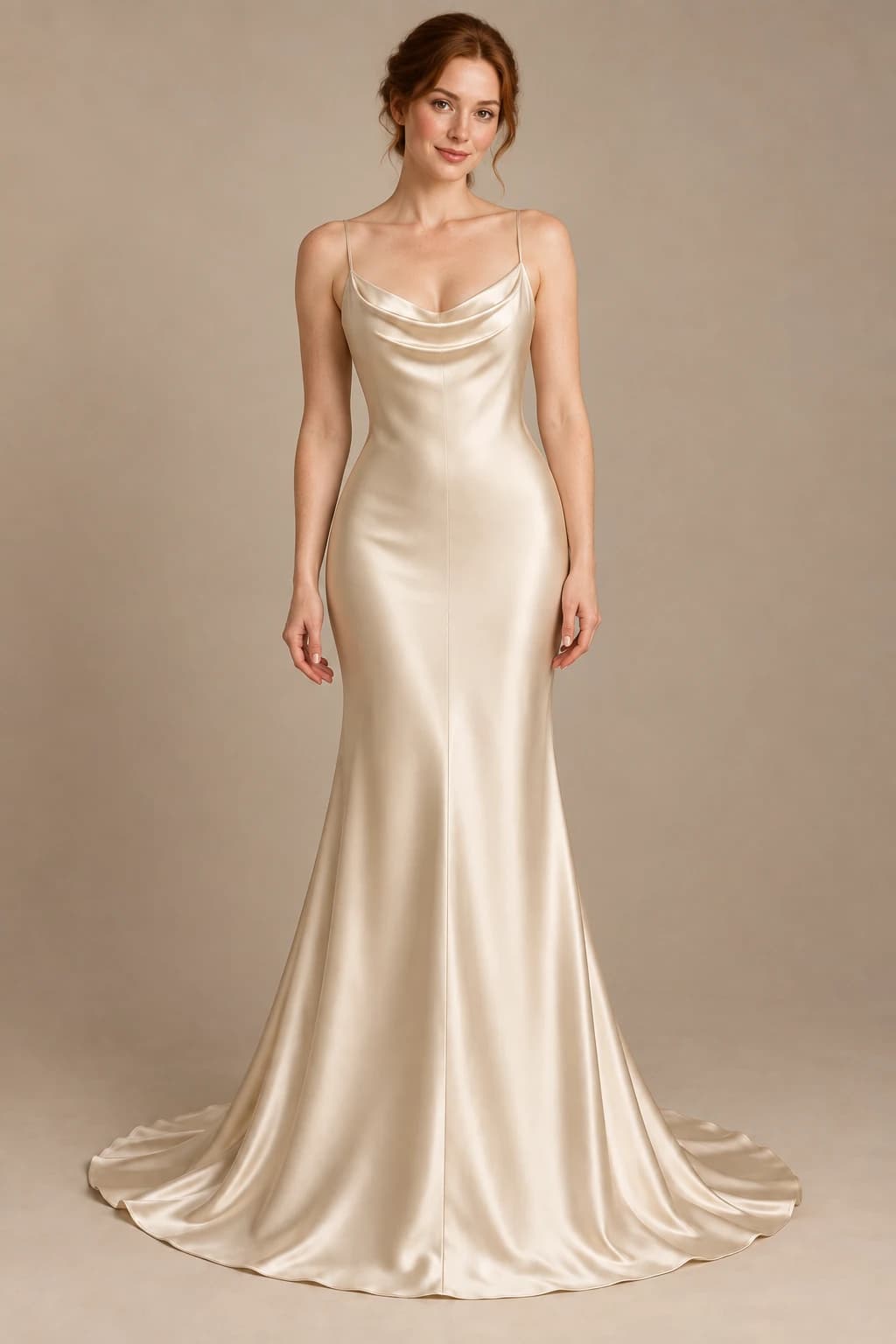 Strappy Satin Slip Wedding Dress