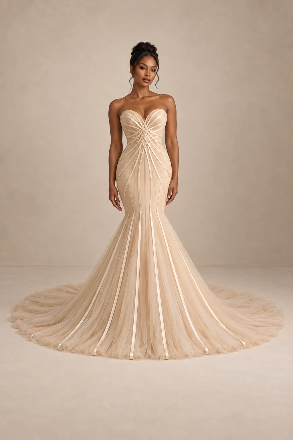 Strapless Tulle Mermaid Wedding Dress