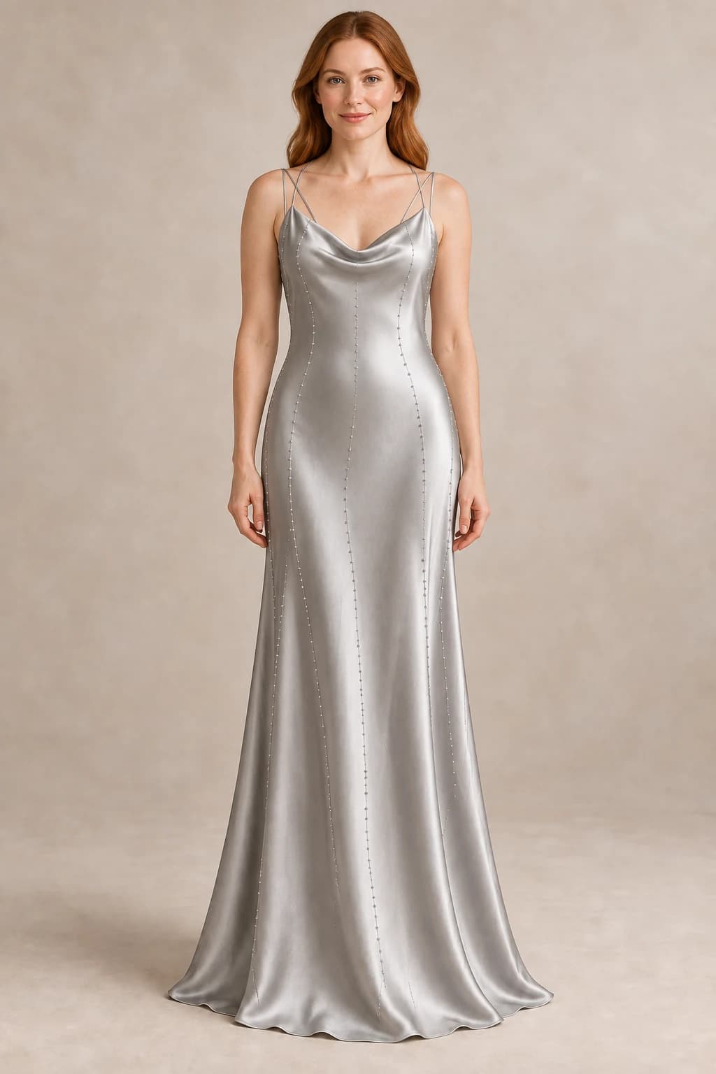 Strappy Satin Slip Wedding Dress