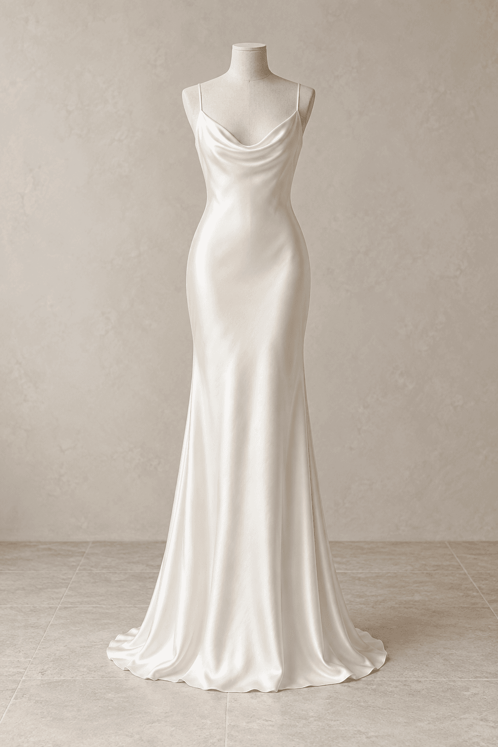 Strappy Satin Slip Wedding Dress