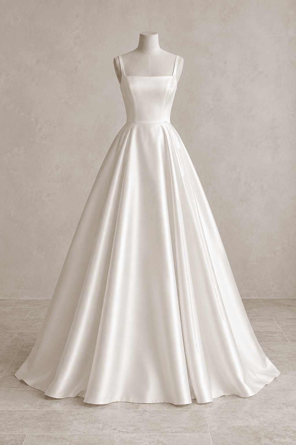 Strappy Satin A-line Wedding Dress