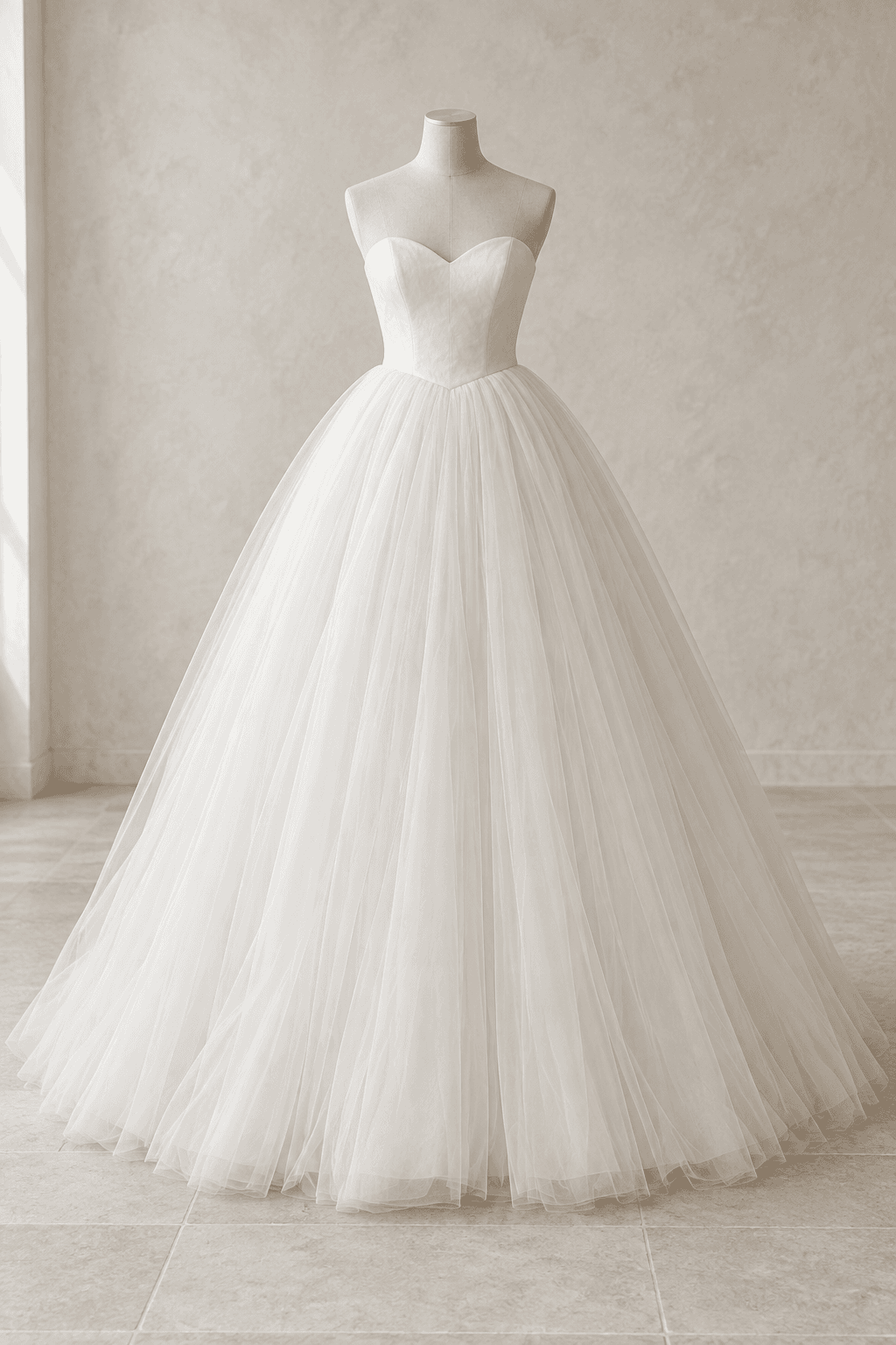 Strapless Tulle Ball gown Wedding Dress