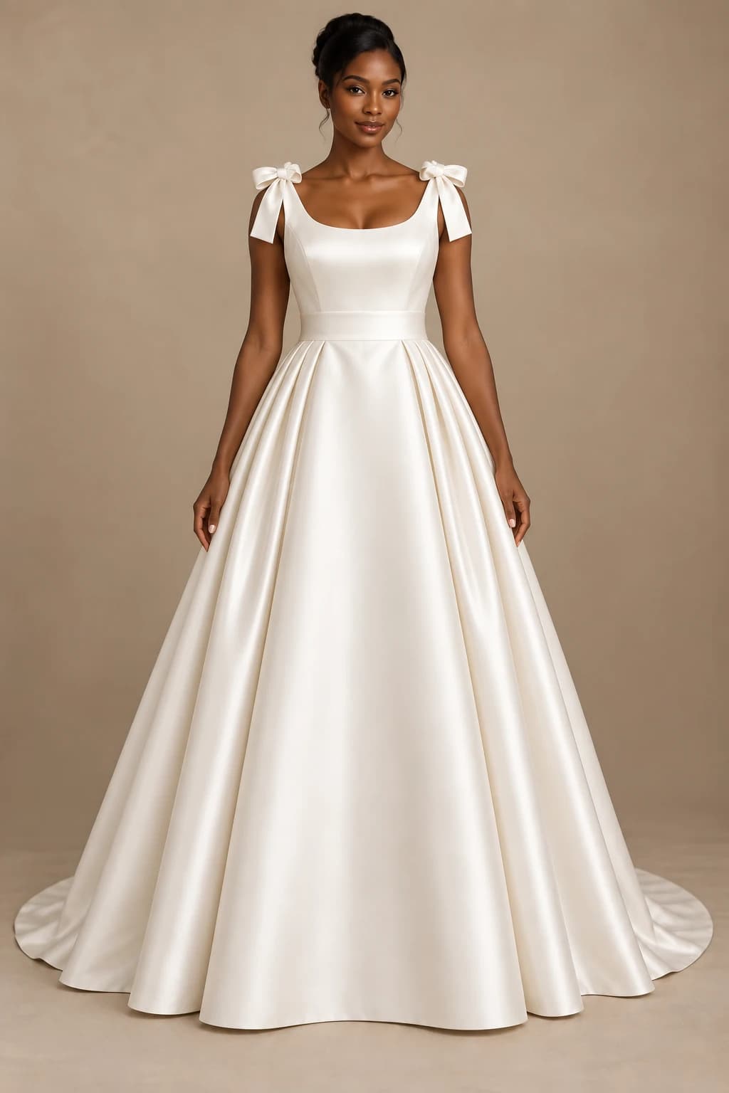 Strappy Satin A-line Wedding Dress