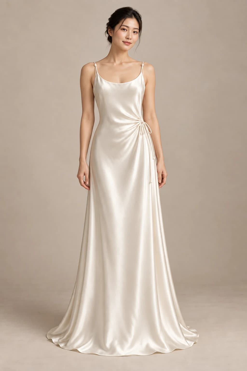 Strappy Satin Slip Wedding Dress