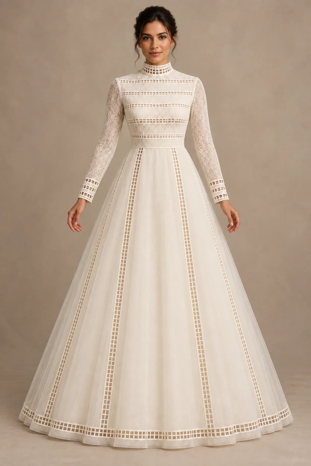 Long Sleeve Lace A-line Wedding Dress