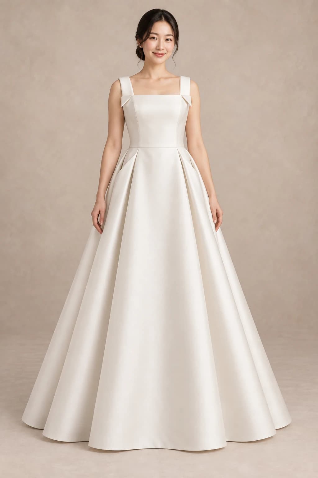Strappy Mikado A-line Wedding Dress
